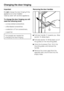 Page 66Important
Donotchange the door hinging if this
appliance is to be installed
side-by-side with another appliance.
To change the door hinging you will
need the following tools:
–a cross-slotted screwdriver,
–a flat-bladed screwdriver,
–a selection of Torx screwdrivers,
–a spanner.
Two people are needed for
changing the door hinging.Removing the door handles
^Pull door handleatowards you. Side
sectionbslides back.
^Pull side sectionbfirmly back out of
the guides on the mounting plate.
^Undo the 4 screws...