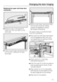 Page 61Replacing the upper soft-close door
mechanism:
^Remove coverafrom panelb,
rotate it by 180° and refit it on the
other side.
^
Insert the soft-close mechanism back
into the door, starting at the right
hand side.^Slide the soft-close mechanism back
into the door as far as it will go
towards the appliance using a
flat-headed screwdriver.
The screw holes on the left and right
must line up perfectly.
^First screw the soft-close mechanism
onto the appliance side, then onto
the handle sidec, pushing it firmly...