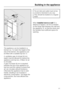 Page 51The appliance can be installed in a
kitchen run. To match the height of the
rest of the kitchen, the appliance can
be fitted with a suitable top boxa.
A ventilation gap of at least 50 mm
depth must be allowed for behind the
appliance and top box, if fitted, for air
to circulate.
A gap of at least 40 mm is required
between the top of the appliance (or
top box) and the ceiling to ensure that
air can circulate without hindrance.
Otherwise the appliance has to work
harder, resulting in an increase in...