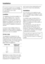 Page 46To avoid a hazard due to instability
of the appliance, it must beinstalled
in accordance withthese
instructions.
Location
The appliance should be installed in a
dry, well ventilated room. The room
temperature should not go above or
below the climate range for which the
appliance is designed. The higher the
ambient temperature of the room, the
more energy the appliance requires to
operate.
It should not be installed where it is
exposed to direct sunlight or directly
adjacent to a heat-producing appliance...