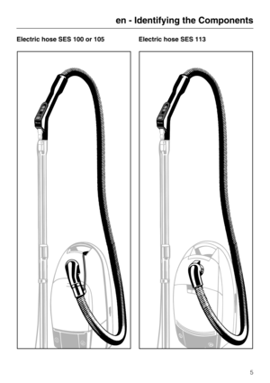 Page 5Electric hose SES 100 or 105 Electric hose SES 113
en - Identifying the Components
5 