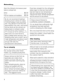 Page 34Select the following microwave power
levels to reheat food:
Drinks.....................900W
Food......................600W
Food for babies and toddlers. . . 450 W
We do not recommend heating or
reheating food or drinks for babies
or young children in the microwave
oven. Any decision to do this is the
responsibility of the user, and should
only be done with the utmost care.
Pasteurised or sterilised cooked
food should be gently heated for
1/2to 1 minutes at 450 W, and tasted to
make sure it is not too hot...