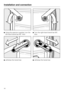 Page 44^Using the spanner supplied, turn the
left-hand transit bar 90°, then
^
withdraw the transit bar.^Turn the right-hand transit bar 90°,
then
^
withdraw the transit bar.
Installation and connection
44 