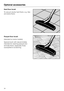 Page 34Hard floor brush
To vacuum sturdy hard floors, e.g. tiles
and stone floors.
Parquet floor brush
(standard on some models)
Special brush with natural bristles
intended for cleaning parquet and
laminate floors, especially those
susceptible to scratching.
Optional accessories
34 
