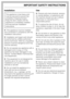 Page 5Installation
This appliance is top-heavy and
must be secured to prevent the
possibility of tipping forward.
Keep the door closed until the
appliance is completely installed
and secured per installation
instructions.
~This appliance must be installed
and connected in compliance with the
installation instructions.
~Installation and repair work should
be performed by a Miele authorized
service technician. Work by unqualified
persons could be dangerous and may
void the warranty.
~Do not operate any appliance...
