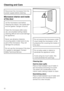 Page 32Disconnect the microwave from the
power supply before cleaning.
Microwave interior and inside
of the door
Let the microwave cool before
cleaning the interior, the inside door
and the gasket. Danger of burns!
Clean the microwave after every
use, accumulated soiling makes
cleaning difficult and could damage
the appliance.
Never use abrasive cleaners,
scouring pads or steel wool on any
part of the microwave. They will
damage the surfaces.
Do not use the microwave if the door
or gasket is damaged. Contact...