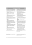 Page 1010
SLOVENSKO / РУССКИЙSLRU
NAVODILA ZA NAMESTITEV
1. Odstranite kolo z naprave.
2. Preverite zračni tlak v gumi. Pravilni zračni tlak 
lahko najdete v dokumentaciji osnovne 
naprave.
3. Položite kolo na tla tako, da ventil kaže 
navzdol.
4. Jekleni obroč snežne verige držite nad kolesom. 
Porazdelite člene verige tako, da ima vsak 
obroček en člen (slika 1).
5. Obroč postavite na gumo (slika 2).
6. Verigo držite na njenem mestu in obrnite gumo 
tako, da ventil kaže navzgor.
7. Prečne člene enakomerno...