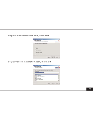 Page 45 39 Step7: Select installation item, click next
Step8: Confirm installation path, click next  