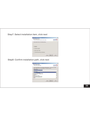 Page 45Downloaded from www.Manualslib.com manuals search engine 39 Step7: Select installation item, click next
Step8: Confirm installation path, click next  