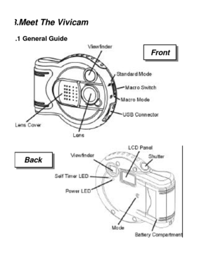 Page 63.Meet The Vivicam 3.1 General Guide 
 
 
 
 
 Front Back        