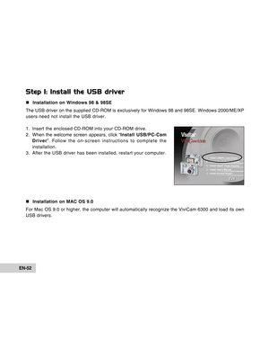 Page 52Downloaded from www.Manualslib.com manuals search engine EN-52
Step 1: Install the USB driver
