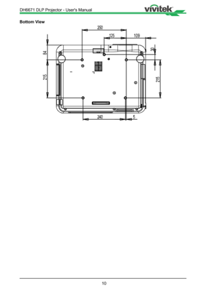 Page 1010
Bottom View
109
84
DH6671 DLP Projector - User's Manual   