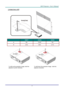 Page 11– 3 – 
Limited lens shift  
 
 DX977 DH976 DU978 
A 8% 15.8% 9% 
B 2.5% 3.8% 3.1% 
 
  
To shift up the projection image, twist the 
adjusters counter clockwise 
To shift down the projection image , twist the 
adjusters clockwise     