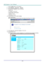 Page 48— 40 — 
7. Press the Menu button on the projector. 
8. Select Settings2→ Advanced1 → Network 
9. After getting into Network, input the following: 
 DHCP: Off 
 IP Address: 10.10.10.10 
 Subnet Mask: 255.255.255.0 
 Gateway: 0.0.0.0 
 DNS Server: 0.0.0.0 
10. Press  (Enter) / ► to confirm settings. 
Open a web browser  
(for example, Microsoft Internet Explorer with Adobe Flash Player 9.0 or higher). 
 
11. In the Address bar, input the IP address: 10.10.10.10. 
12. Press  (Enter) / ►. 
The projector...