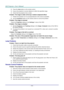 Page 64— 56 — 
2. Press the Auto button on the remote control. 
3. Ensure the projector-to-screen distance is within the specified range. 
4. Check that the projector lens is clean. 
Problem: The image is wider at the top or bottom (trapezoid effect)  
1. Position the projector so it is as perpendicular to the screen as possible.  
2. Use the Keystone button on the remote control to correct the problem. 
Problem: The image is reversed  
Check the Projection setting on the Settings 1 menu of the OSD. 
Problem:...