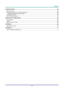 Page 8–vii – 
SPECIFICATIONS ................................................................................................................................................ 59 
SPECIFICATIONS .................................................................................................................................................. 59 
PROJECTION DISTANCE VS. PROJECTION SIZE ...................................................................................................... 60 
Projection Distance and...