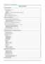 Page 11— x — 
Table of Contents 
GETTING STARTED ........................................................................................................................................................... 1 
PACKING CHECKLIST ........................................................................................................................................................... 1 
VIEWS OF PROJECTOR PARTS...