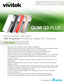 Page 1QUMI Q3 PLUS
ULTRA PORTABLE
Ultra-Compact and Light, 
LED Projector Primed for Digital HD Projection
FEATURES
• Native HD 720p resolution with HD 1080p compatibility
• Bright 500 lumens and a 5,000:1 contrast ratio for brilliantly vivid and detailed images
• Project a large and wide screen image up to 100” (2.6 m) diagonal
• Digital auto keystone correction with motorized focus for ease of operation
• Quad-Core CPU at 1.5GHz on an Android™ v.4.42 operating system
• Long-life, energy-efficient RGB LED...