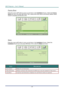 Page 46
DLP Projector – User’s Manual 
 
 
Factory Reset 
Press the cursor ▲▼  button to move up and down in the  Installation II menu. Select the  Factory 
Reset  sub menu and press 
 (Enter) /  ► to reset all the menu items to the factory default values 
(expect Language and Security Lock). 
 
 
Status 
Press the cursor ▲▼  button to move up and down in the  Installation II menu. Select the   
Installation II sub menu and press 
 (Enter) /  ► to enter the  Status sub menu.
 
 
ITEM DESCRIPTION 
Active Source...