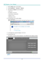 Page 48DLP Projector—User’s Manual 
7. Press the Menu button on the projector. 
8. Select  Installation II  →  Advanced  → Network . 
9.  After getting into  Network, input the following: 
`  DHCP: Off 
`  IP Address: 10.10.10.10 
`  Subnet Mask: 255.255.255.0 
`  Gateway: 0.0.0.0 
`  DNS Server: 0.0.0.0 
10. Press 
 (Enter) / ►  to confirm settings. 
Open a web browser  
(for example, Microsoft Internet Explorer  with Adobe Flash Player 9.0 or higher). 
 
11.  In the Address bar, input  the IP address:...