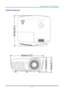 Page 70DLP Projector—User’s Manual 
Projector Dimensions 
 
 
TEMP POWER LAMP
 
–  61
  –  
