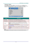 Page 40— 
32 —  Advanced 1 Feature 
Press the 
Menu button to open the OSD  menu. Press ◄► to move to the  Settings 2 menu. 
Press ▲▼ to move to the  Advanced 1 menu and then press  Enter or ►. Press ▲▼ to move up 
and down in the  Advanced 1 menu. Press ◄► to  enter and change values for setting.  I TEM   D ESCRIPTION  
Menu Position   Press   ◄► button to   enter and select different OSD location.  
Translucent Menu   Press ◄► button to   enter and select OSD background translucent level. 
Low Power Mode...