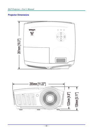 Page 71— 62 — 
Projector Dimensions 
 
  
TEMPPOWERLAMP
 
   