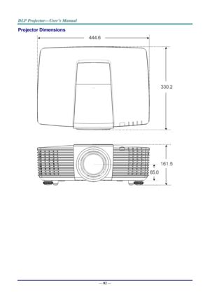 Page 89— 82 — 
Projector Dimensions 
 
   