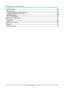 Page 9— viii — 
SPECIFICATIONS ................................................................................................................................................ 58 
SPECIFICATIONS .................................................................................................................................................. 58 
PROJECTION DISTANCE VS. PROJECTION SIZE ..................................................................................................... 59 
Projection Distance and...