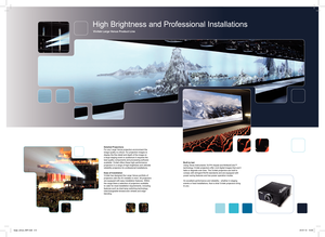 Page 2High Brightness and Professional Installations  
Detailed Projections
For any Large Venue projection environment the 
image quality is critical. For projection images to 
display the fi ne detail and depth of the image on 
a large staging event or auditorium it requires the 
best quality components and processing software 
available. Vivitek offers these high-per formance 
projectors in a range of high brightness and ultimate 
reliability projectors for professional installations. 
Ease of Installation...
