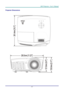 Page 70DLP Projector—User’s Manual 
Projector Dimensions 
 
 
TEMP POWER LAMP
 
–  61
  –  