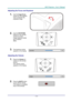 Page 24DLP Projector—User’s Manual 
Adjusting the Focus and Keystone 
1.  Use the Image-focus  
control (on the projector 
only) to sharpen the 
projected image 
 
2.  Use the KEYSTONE  
buttons on the remote 
control to correct 
image-trapezoid (wider 
top or bottom)  
effect. 
 
3.  The keystone control  
appears on the display. 
Adjusting the Volume 
 
1.  Press the  Volume +/-  
buttons on the remote 
control.  
The volume control 
appears on the display. 
2.  Press the  MUTE button 
to turn off the volume....