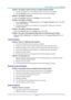 Page 62DLP Projector—User’s Manual 
— 54— 
Problem: The image is wider at the top or bottom (trapezoid effect)  
1.  Position the projector so it is as perpendicular to the screen as possible.  
2.  Use the  Keystone button on the remote control to correct the problem. 
Problem: The image is reversed  
Check the  Projection setting on the  Settings 1 menu of the OSD. 
Problem: The image is streaked  
1. Set the  Frequency  and Tracking  settings on the  Image->Computer menu of the OSD 
to the default settings....