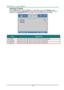 Page 37— 29— 
Advanced 2 Feature 
Press the Menu button to open the OSD menu. Press ◄► to move to the Settings 1 menu. 
Press ▲▼ to move to the Advanced 2 menu and then press Enter or ►. Press ▲▼ to move up 
and down in the Advanced 2 menu. Press ◄► to enter and change values for setting. 
 
ITEM DESCRIPTION 
Test Pattern Press the cursor ◄► button to enter and select internal test patternK 
H Image Shift Press the cursor ◄► button to enter and select H Image ShiftK 
V Image Shift Press the cursor ◄► button to...