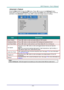 Page 40— 
32 —  Advanced 1 Feature 
Press the 
Menu button to open the OSD  menu. Press ◄► to move to the  Settings 2 menu. 
Press ▲▼ to move to the  Advanced 1 menu and then press  Enter or ►. Press ▲▼ to move up 
and down in the  Advanced 1 menu. Press ◄► to  enter and change values for setting.  I TEM   D ESCRIPTION  
Menu Position   Press   ◄► button to   enter and select different OSD location.  
Translucent Menu   Press ◄► button to   enter and select OSD background translucent level. 
Low Power Mode...