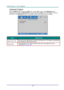 Page 51— 43— 
Advanced 2 Feature 
Press the Menu button to open the OSD menu. Press ◄► to move to the Settings 2 menu. 
Press ▲▼ to move to the Advanced 2 menu and then press Enter or ►. Press ▲▼ to move up 
and down in the Advanced 2 menu. Press ◄► to enter and change values for setting. 
 
ITEM DESCRIPTION 
Sleep Timer (min) Press the cursor ◄► buttons to enter and set Sleep timer. The projector automatically 
turns off after the preset period of time. 
Source Filter Press  (Enter) / ► to enter the Source...