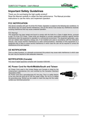 Page 55
Important Safety Guidelines
Thank you for purchasing the high quality product!
Read the Manual carefully to obtain the best performance. The Manual provides 
instructions to use the menu and implement operation.
FCC NOTIFICATION
This device complies with part 15 of the FCC Rules. Operation is subject\
 to the following two conditions: (1) 
This device may not cause harmful interference, and (2) this device mu\
st accept any interference received, 
including interference that may cause undesired...