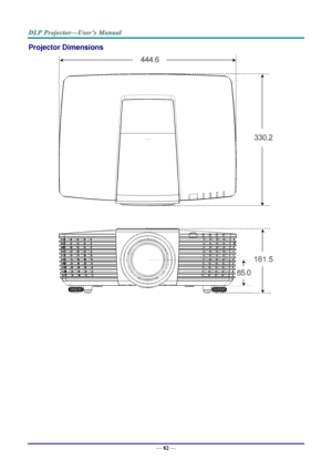 Page 91— 82 — 
Projector Dimensions 
 
   