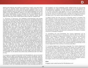 Page 75d
69
PARTICULAR PURPOSE, ARE LIMITED IN DURATION TO NINETY (90) DAYS FROM 
THE DATE OF ORIGINAL RETAIL PURCHASE. SOME JURISDICTIONS DO NOT 
ALLOW LIMITATIONS ON HOW LONG AN IMPLIED WARRANTY LASTS, SO THE 
ABOVE LIMITATION MAY NOT APPLY TO YOU. THE LIMITED WARRANTY SET FORTH 
HEREIN IS THE ONLY WARRANTY MADE TO YOU AND IS PROVIDED IN LIEU OF 
ANY OTHER WARRANTIES (IF ANY) CREATED BY ANY DOCUMENTATION OR 
PACKAGING. THIS LIMITED WARRANTY GIVES YOU SPECIFIC LEGAL RIGHTS, 
AND YOU MAY ALSO HAVE OTHER RIGHTS...