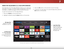 Page 617
55
USING THE FULLSCREEN V.I.A. PLUS APPS WINDOW
The Fullscreen V.I.A. Plus Apps Window allows you to add and 
store Apps.  The Apps on the first page are displayed in the Dock 
and Apps on additional pages can be moved to the Dock.
To open the Fullscreen V.I.A. Plus Apps Window:
1 . Press the V Button on the remote twice.
2 . Highlight an App by using the Arrow buttons on the remote. 
 
My Apps Tab 
Displays the Apps 
installed on your TV. App  Store Tabs 
Browse through 
Apps on these tabs 
to run...