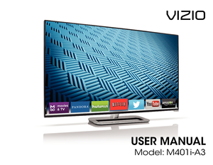 Page 1VIZIO
USER MANUAL
Model: M401i-A3  