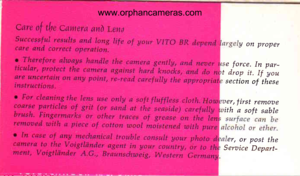 Page 27
v on proper
e force. In par-t drop it. lf yousection of these
er, or post the
ter, f irst remoueith a soft sablesurface can bealcohol or ether.
Seroice Depart-
www.orphancameras.com  