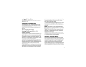 Page 7573
Packaging & Product GuidesProduct packaging and product guides should only be disposed of in accordance with 
national collection and recycling requirements. Please contact your regional 
authorities for more details.California Perchlorate LabelPerchl orate  Lab elSome mobile devices use an internal, permanent backup battery on the printed 
circuit board that may contain very small amounts of perchlorate. In such cases, 
California law requires the following label:
Perchlorate Material – special...
