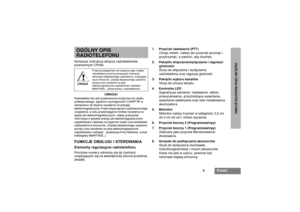 Page 2293
Polski
OGÓLNY OPIS RADIOTELEFONU
OGÓLNY OPIS
RADIOTELEFONUNiniejsza instrukcja dot yczy radiotelefonów  
przenoœnych CP040.
UWAGA!Radiotelefon ten jest przeznaczony wy³¹cznie do u¿ytku 
profesjonalnego, zgodnie z wymaganiami ICNIRP RF w 
odniesieniu do stopnia nara¿enia na energiê 
elektromagnetyczn¹. Przed rozpoczêciem u¿ytkowania tego 
urz¹dzenia, w celu przestrzegania limitów nara¿enia na 
wp³yw pól elektromagnetycznych, nale¿y przeczytaæ 
informacje o wp³ywie energii pól elektromagnetycznych...