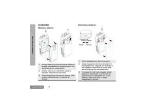 Page 2508
Limba RomânãPUNEREA ÎN FUNCÞIUNE
ACCESORIIMontarea baterieiDemontarea bateriei1
Aliniaþi bateria la ºinele de baterie aflate pe 
spatele radiotelefonului (la aproximativ 1cm 
de partea de sus a aparatului).
2Apãsaþi bateria pe radiotelefon pânã la 
blocarea dispozitivului de fixare.
3
Glisaþi dispozitivul de fixare a bateriei, aflat 
la baza radiotelefonului, în poziþia de 
blocare.
1
Opriþi radiotelefonul, dacã este pornit.
2Glisaþi dispozitivul de fixare a bateriei în 
poziþia deschisã. Degajaþi prin...