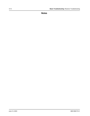 Page 128June 12, 20036881096C73-O
9-10Basic Troubleshooting: Receiver Troubleshooting
Notes 