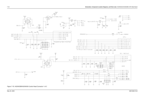 Page 278
7-18Schematics, Component Location Diagrams, and Parts Lists: HUD4022A/HUD4025B (VHF) Main BoardMay 25, 2005 6881096C74-BFigure 7-16. HUD4025B/HUE4043A Control Head Connector 1 of 2 