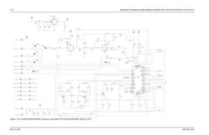 Page 282
7-22Schematics, Component Location Diagrams, and Parts Lists: HUD4022A/HUD4025B (VHF) Main BoardMay 25, 2005 6881096C74-BFigure 7-20. HUD4022A/HUD4025B Frequency Generation Unit Overall Schematic (Sheet 2 of 2)
3.0 Volt Regulator
D ATA CLOCK
Syn_Sel NP
TO SHEET 1
NC
B(,1),A(,1)
FS_2
DOUTA_2
CLKOUT_2 PE_2
PD_2
PC_2 FS_3
DOUTA_3
CLKOUT_3
PE_3
PD_3
PC_3
9.3V_2 B(,1),A(,1)
C3813
51.R3836
100.n
470.p
1
C3825
1
TEST_POINT TP6754TP6752
TEST_POINT
1
TP6753
TEST_POINT 1
TP6751
TEST_POINT
1
1
TP6750
TEST_POINT...