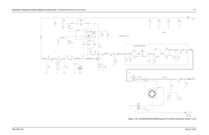 Page 287
Schematics, Component Location Diagrams, and Parts Lists: HUD4022A/HUD4025B (VHF) Main Board 7-276881096C74-B May 25, 2005
Figure 7-25. HUD4022A/HUD4025B Receiver Front-End Schematic (Sheet 1 of 2)
MIXER
Millennium VHF Rx FE
2nd Preselector (Elliptic Filter)
NP NP
NP
MIXER_IF_OUT
73D02970C73-OSHEET 16 OF 23
TO SHEET 2
C3283
1.n
C34214.3p
330nL3404
C3258
L3255
22n 100.000p
51.
R3270
B(,1),A(,1)
D3258
IO1
IO2
IO3
IO4
4 6 3 B(,1),A(,1)
1 B(,1),A(,1)
2
3
B(,1),A(,1)
1 B(,1),A(,1)
2
B(,1),A(,1)
T3302 XFMR...