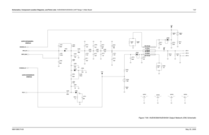 Page 347
Schematics, Component Location Diagrams, and Parts Lists: HUE4039A/HUE4043A (UHF Range 1) Main Board 7-876881096C74-B May 25, 2005
Figure 7-64. HUE4039A/HUE4043A Output Network (ON) Schematic
470nH
L5701 L5706
17nH
150nH
L5702
7.5pF
L5705
470nH C5717
R5707 1.5K R5709
270
R5705
220pFC5715 R5706
270
270
R5708
270
220pF C57071pF
C5704 ANT
5nH
FWD J5701-1
L5713
R5702 J5701-2
1.5K
C5706 L5708
17nH
C5701
6.8pF C5721
NU
220pF
NU
6.8pF
33 SH570130K
R5711
R5701 SH5703
NU
47pF
C5709
1.5pF
C5705
D5704
C5710
68pF...